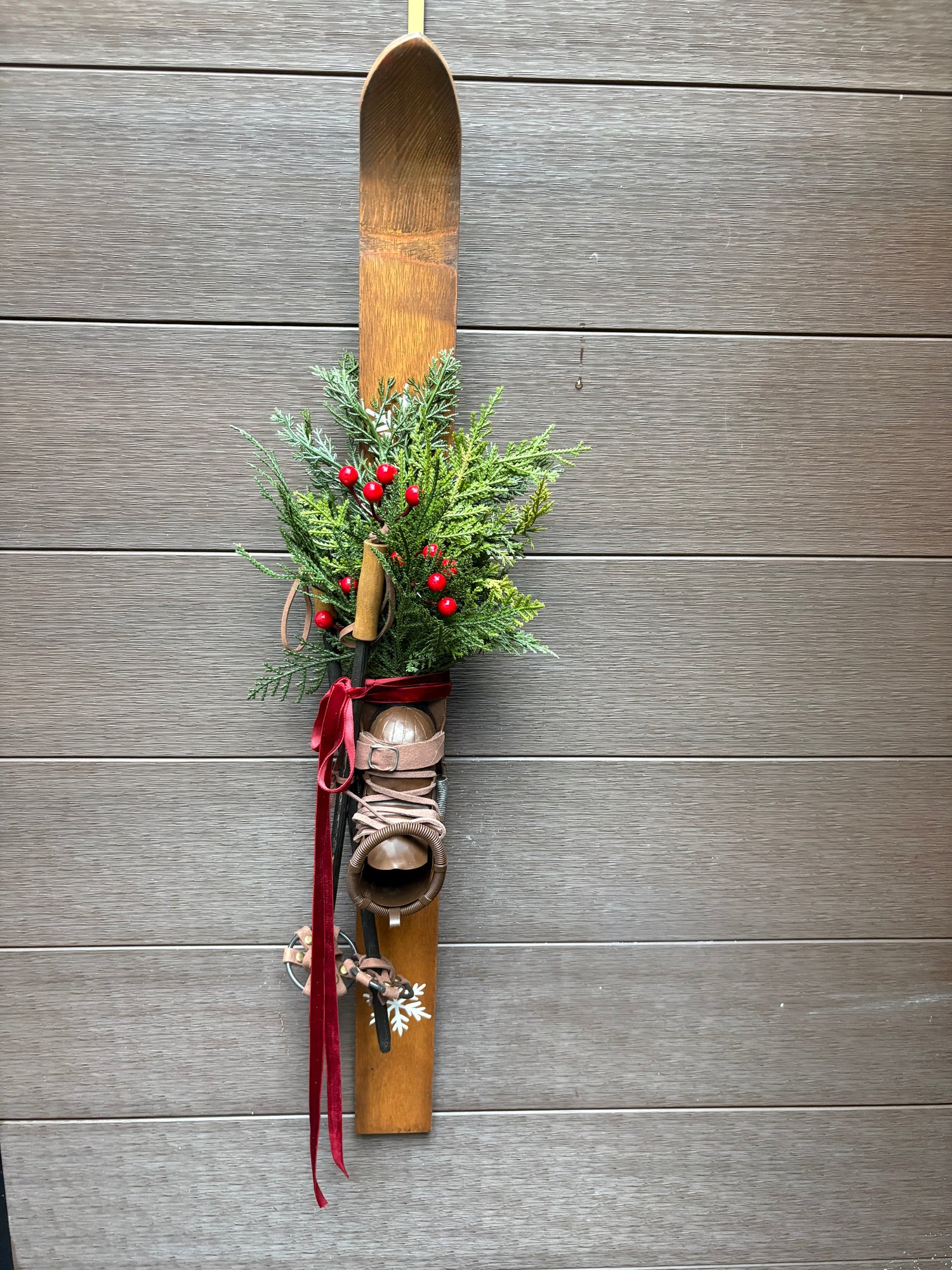 Décoration porte hiver