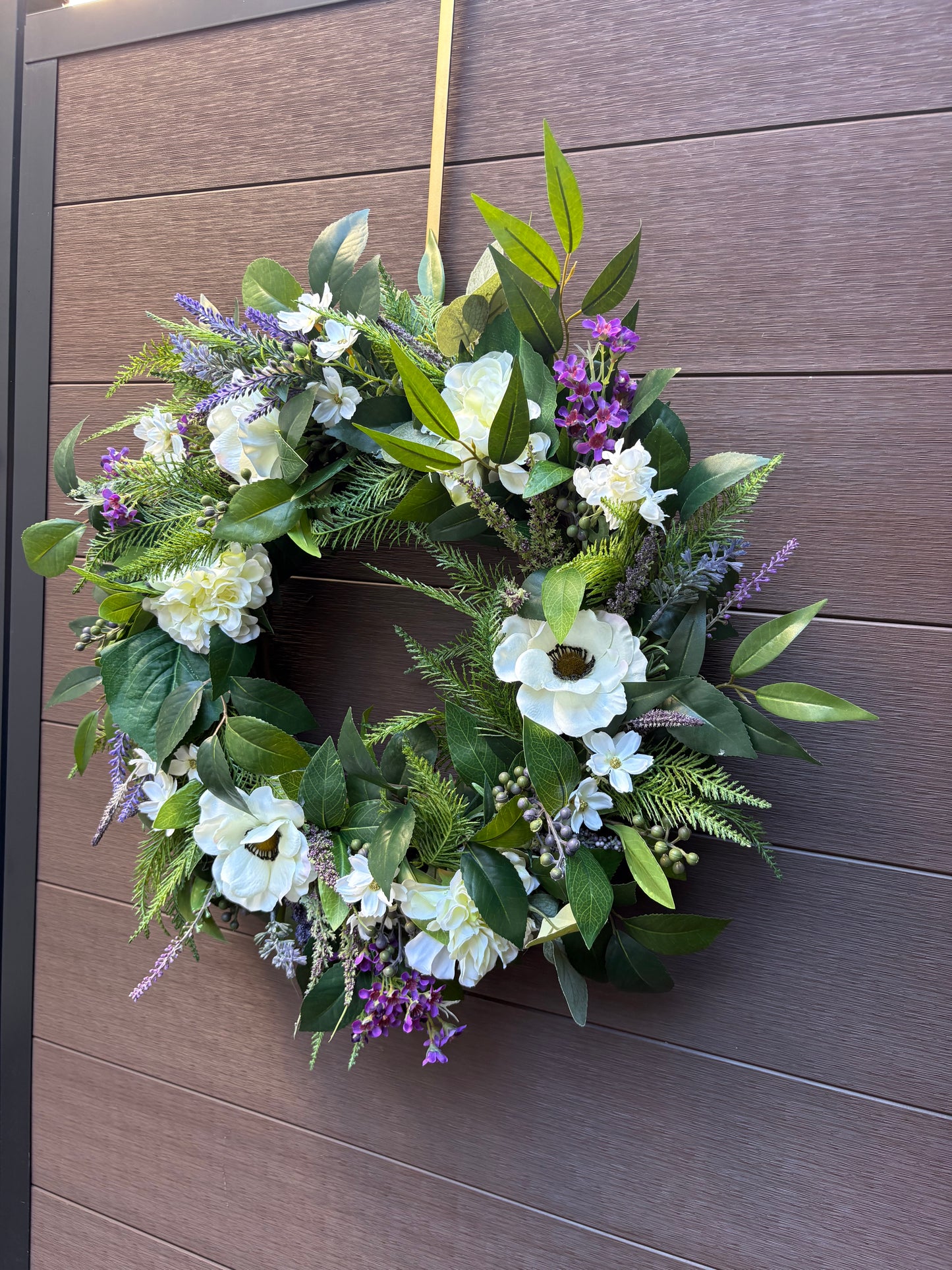 Couronne blanche lavande champêtre