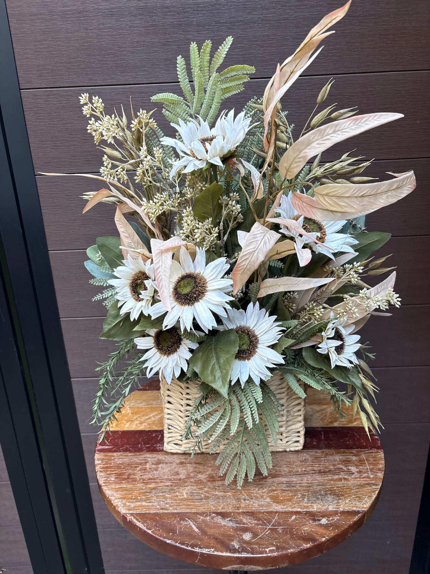 Panier floral rustique chic à suspendre ou à poser sur une table