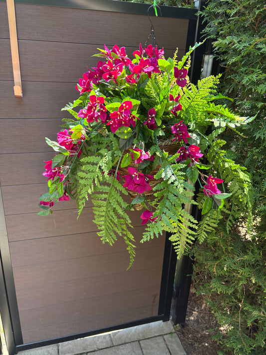 Panier suspendu conique Collection Béatrice | Bougainvillier prune traité UV