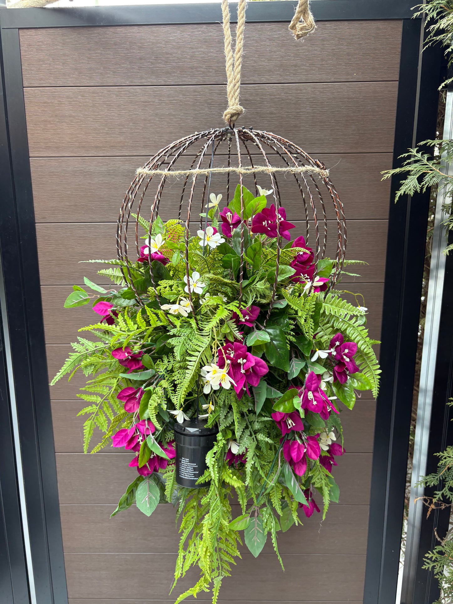 Luminous floral sphere – plum and greenery