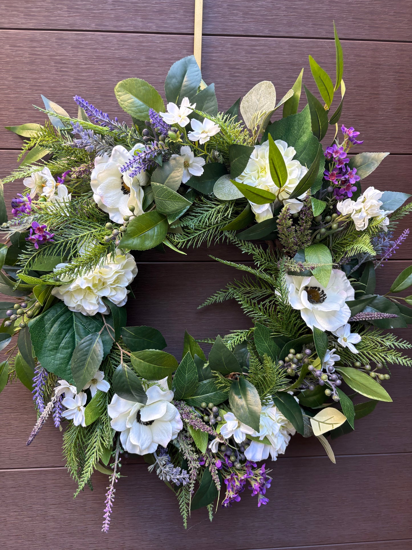 Couronne blanche lavande champêtre