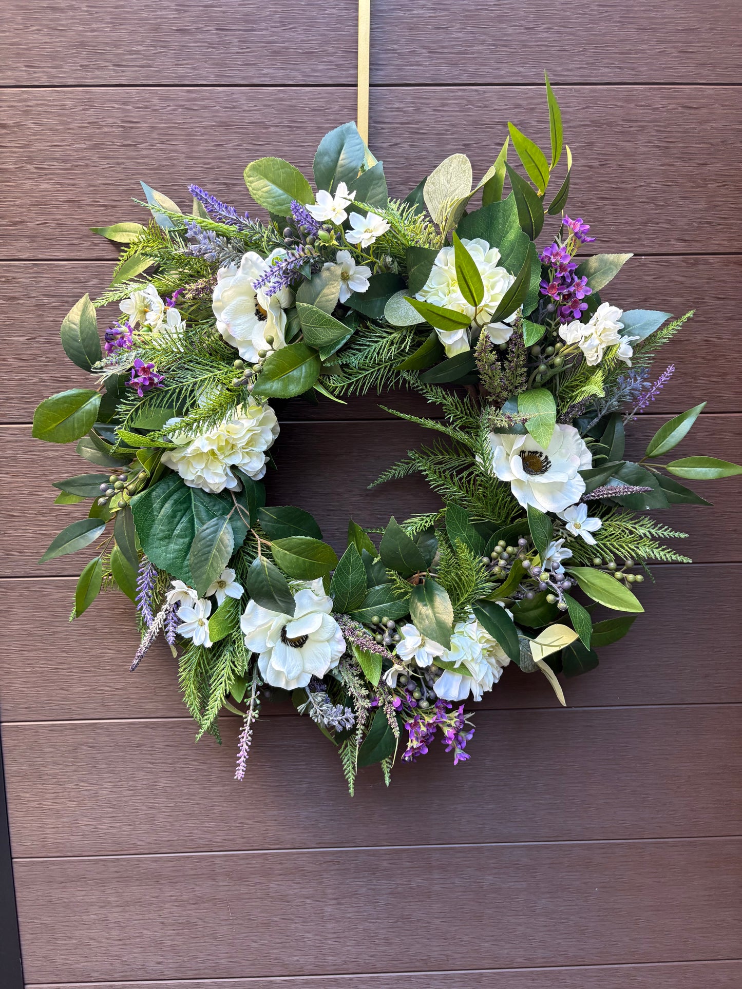 Couronne blanche lavande champêtre
