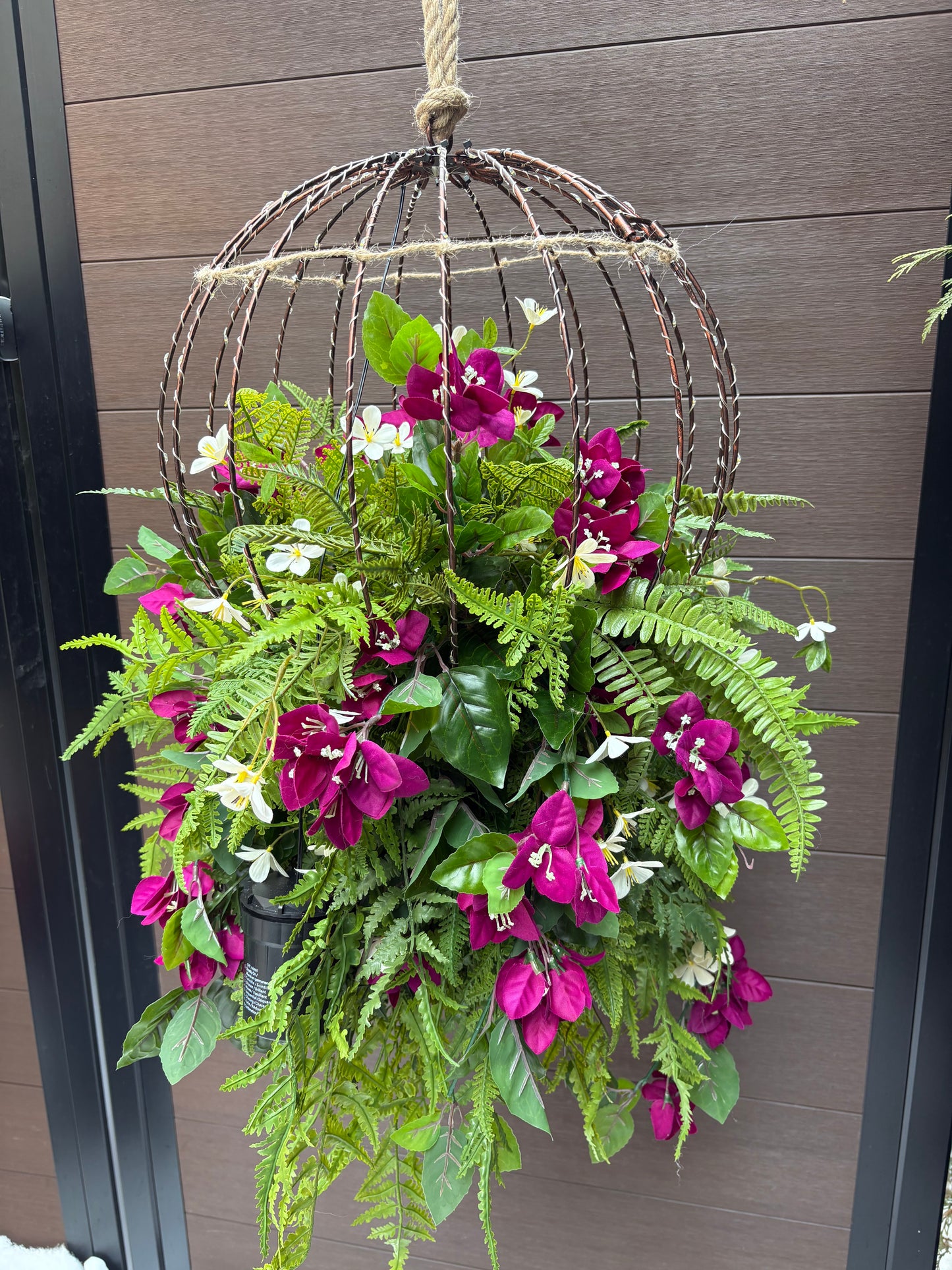 Luminous floral sphere – plum and greenery