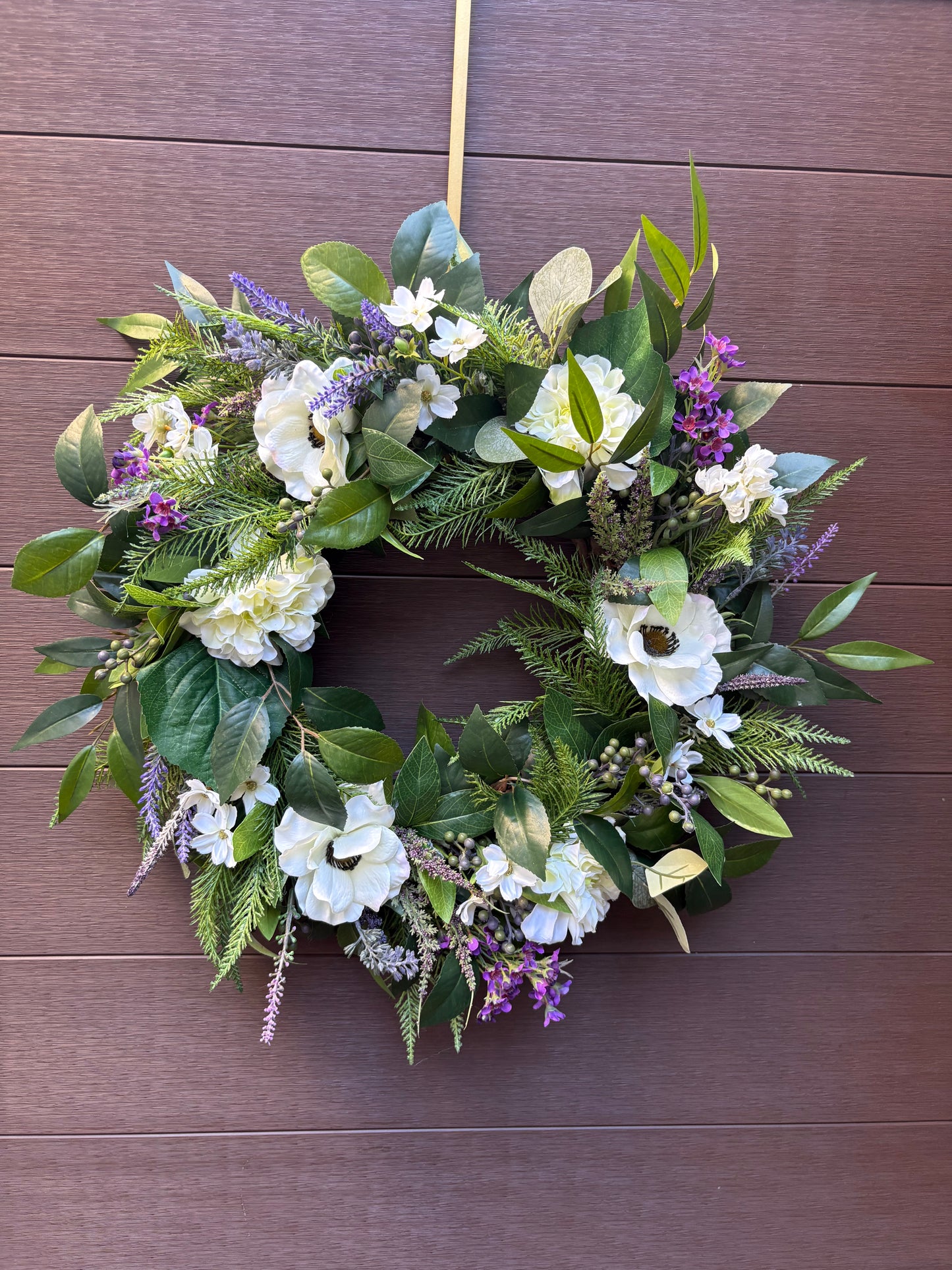Couronne blanche lavande champêtre