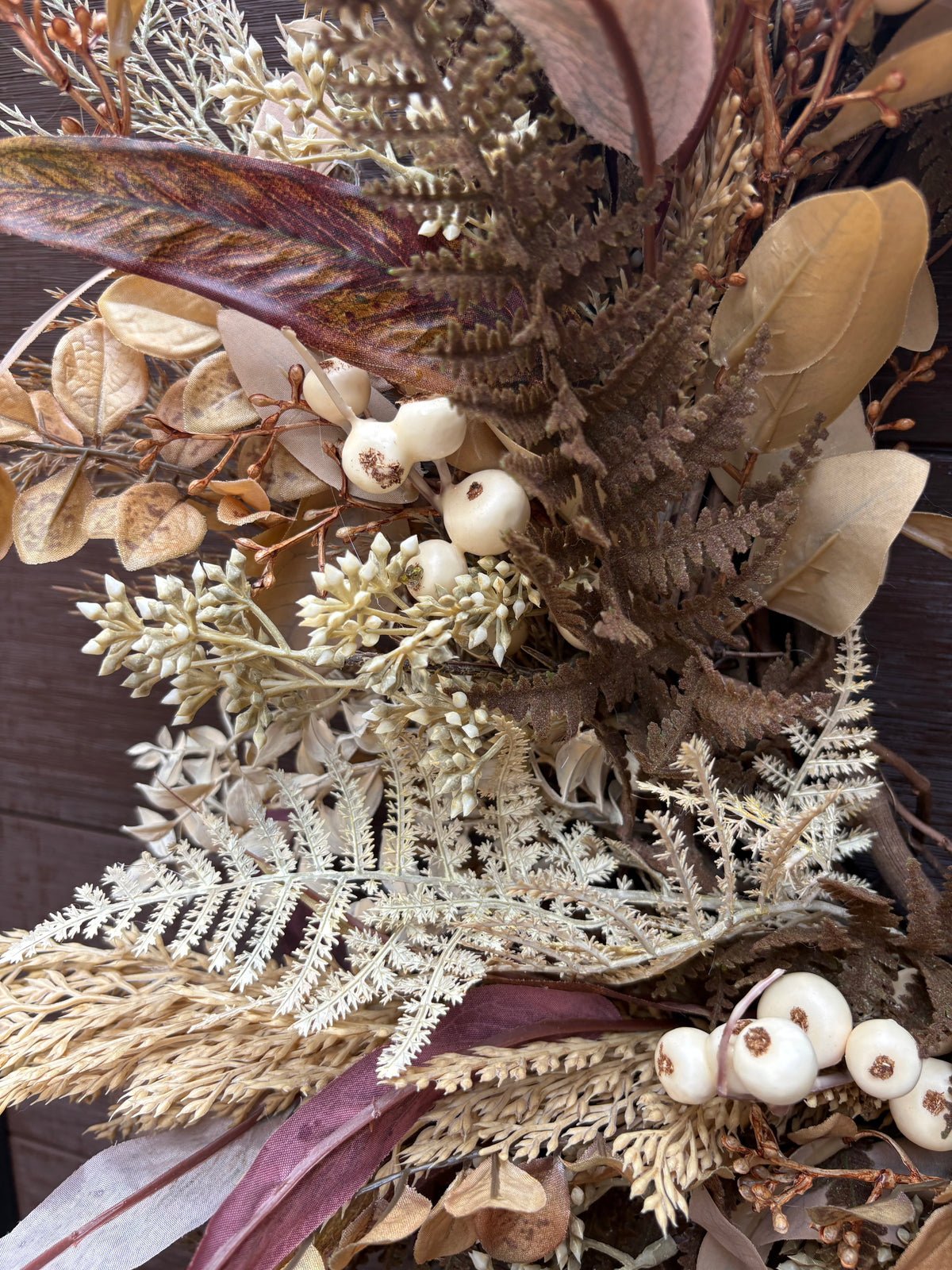 Couronne d’automne rustique chic aux feuillages naturels