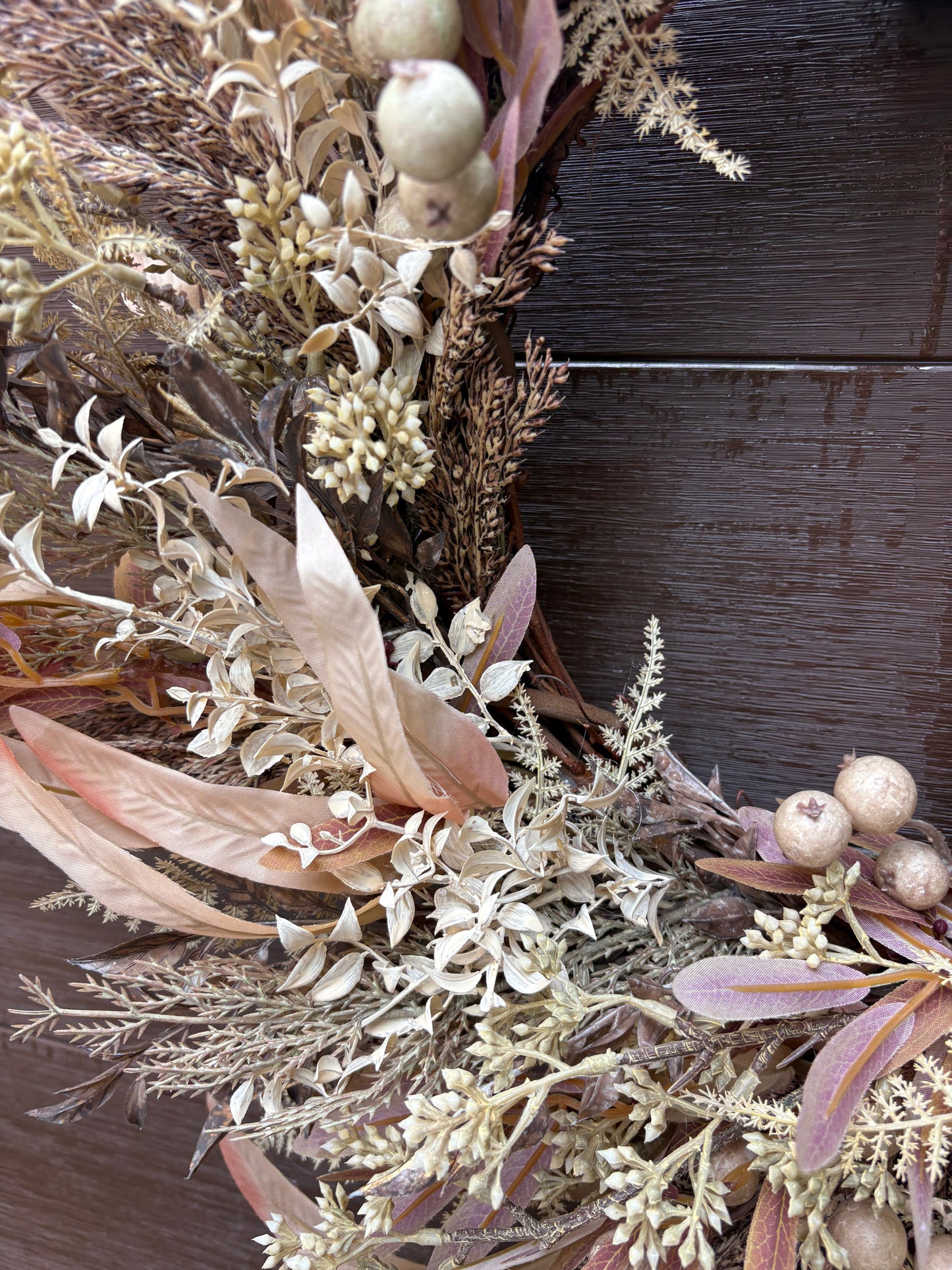 Rustic Chic Autumn Wreath in Natural Foliage