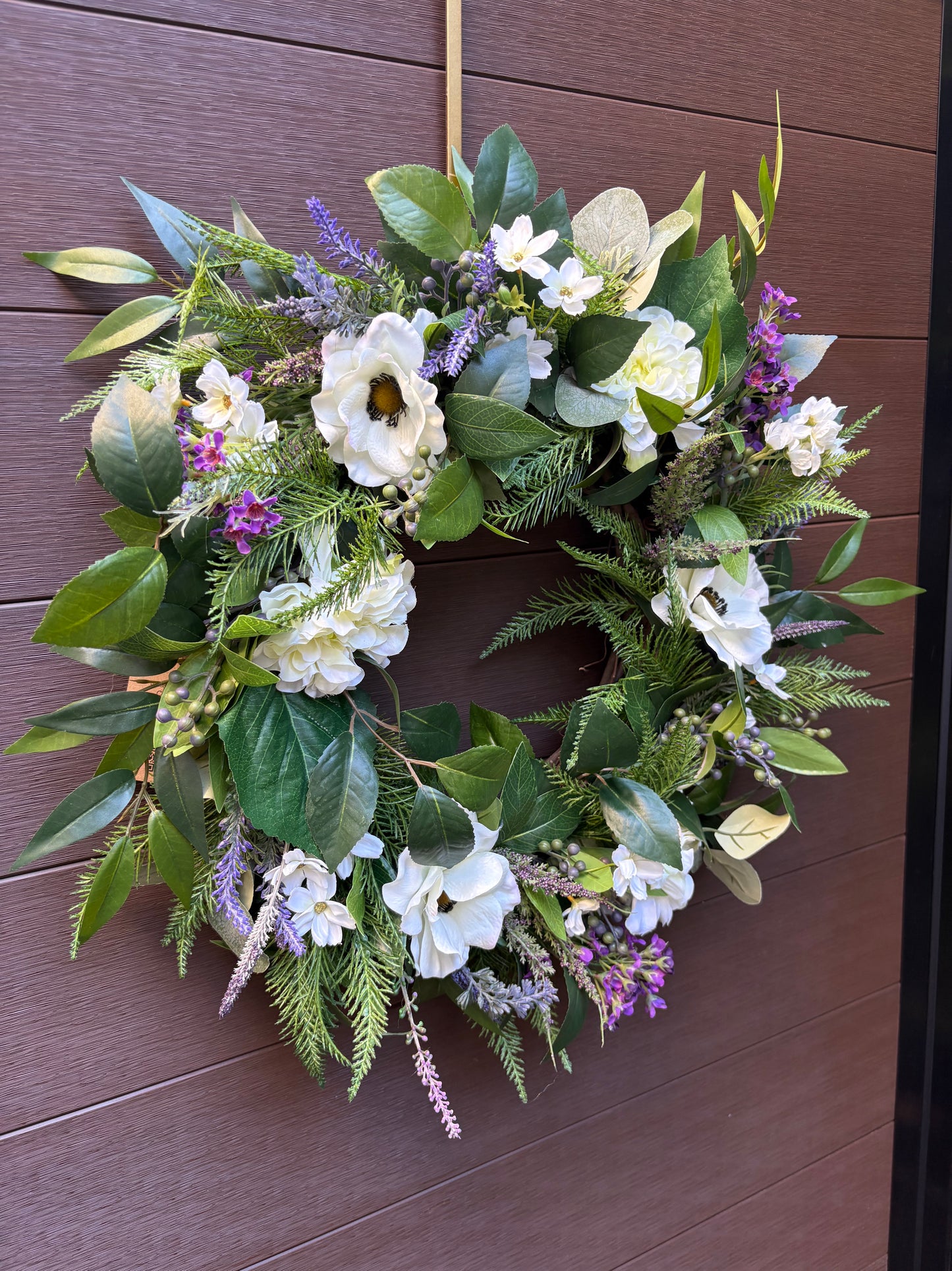 Couronne blanche lavande champêtre