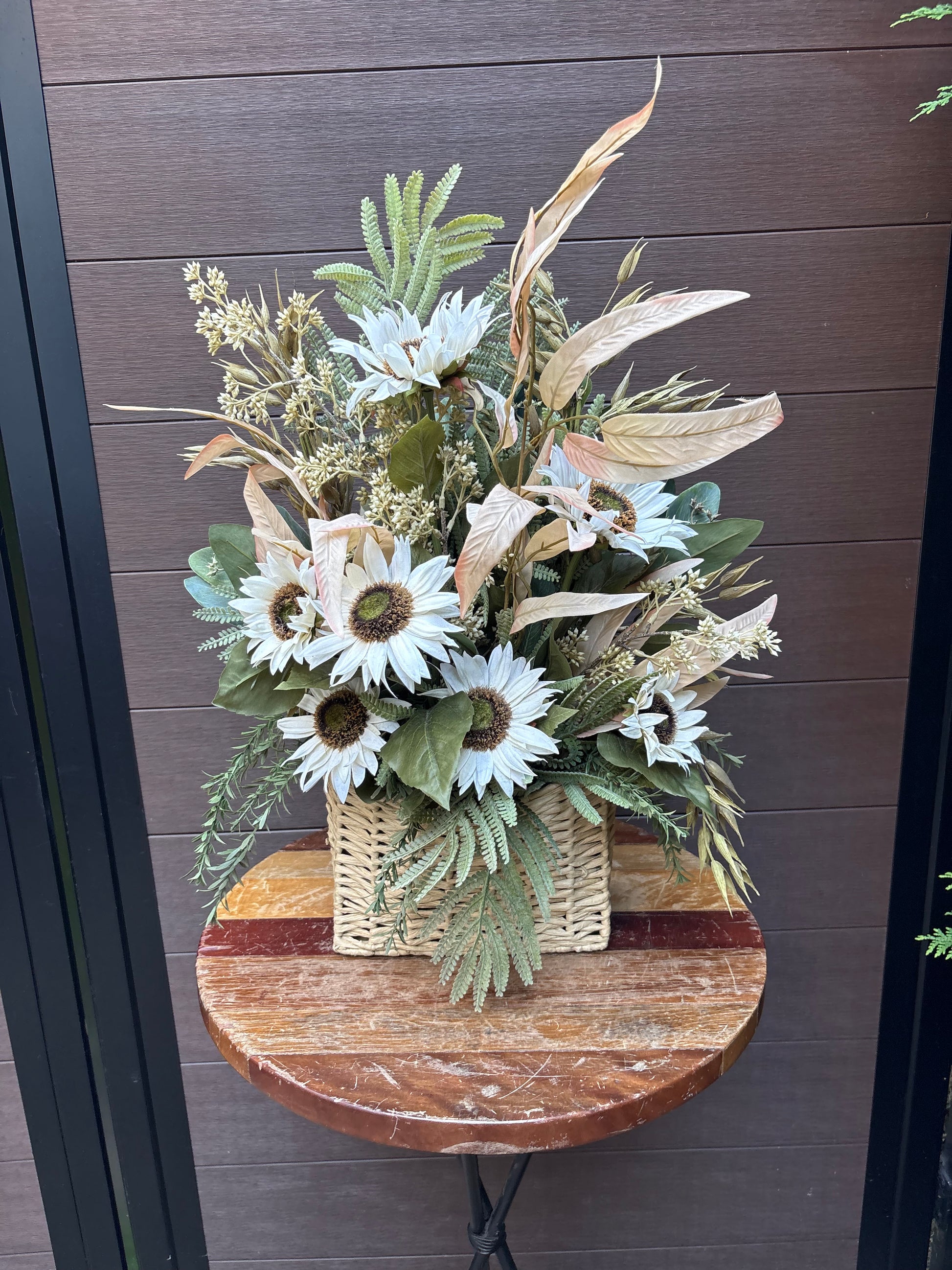 Panier floral rustique chic à suspendre ou à poser sur une table
