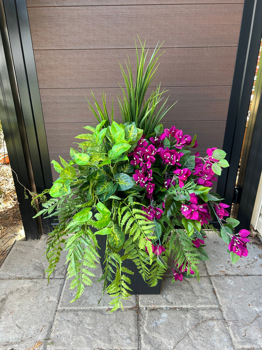 Plum Bougainvillea Outdoor Arrangement – ​​Elegant 40-inch Outdoor Floral Decoration
